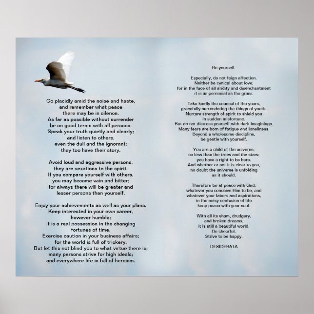 Pôster Desiderata (Frente)