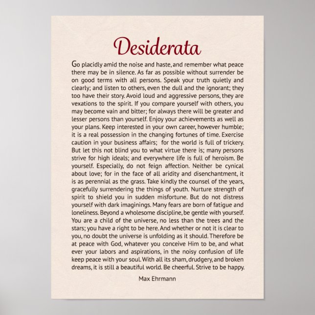 Poster Desiderata (Frente)