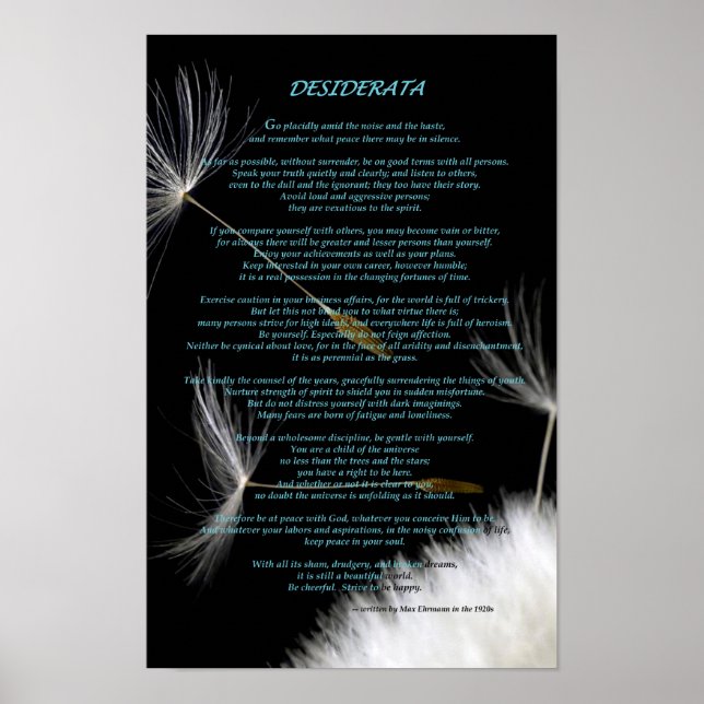 Poster Desiderata (Frente)