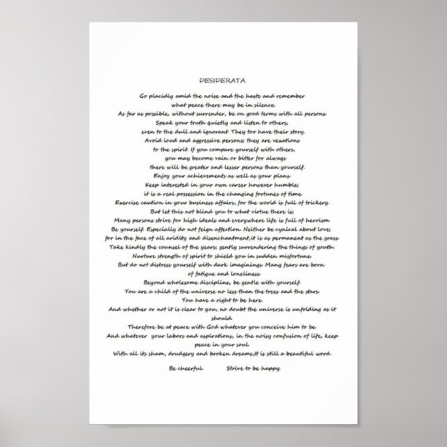 POSTER DESIDERATA (Frente)