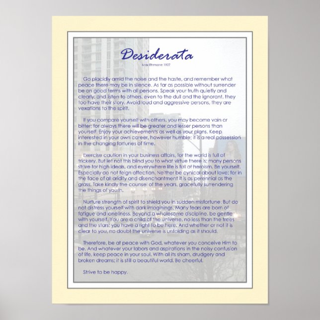 Poster Desiderata (Frente)