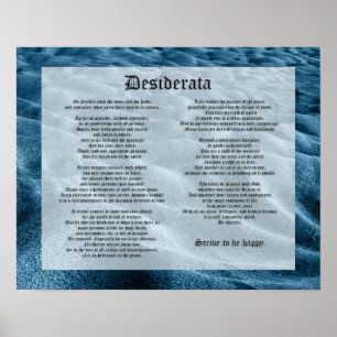 Poster Desiderata - Areia de Mudança