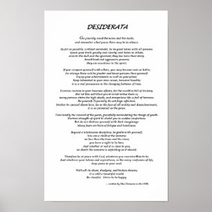 Pôster Desiderata brancos