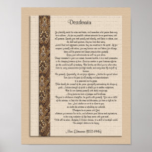 Poster Desiderata "coisas desejadas" design Brown