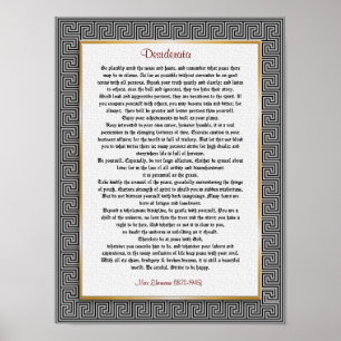 Poster Desiderata "coisas desejadas", prosa