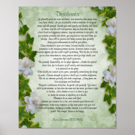 Pôster Desiderata "coisas desejadas", prosa Ivy floral