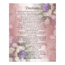Desiderata "coisas desejadas", prosa no floral