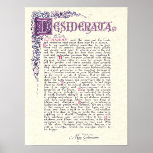 Poster DESIDERATA com cores florentinas