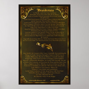 Pôster DESIDERATA Ehrmann-11x17-Gold Poster-Máximo