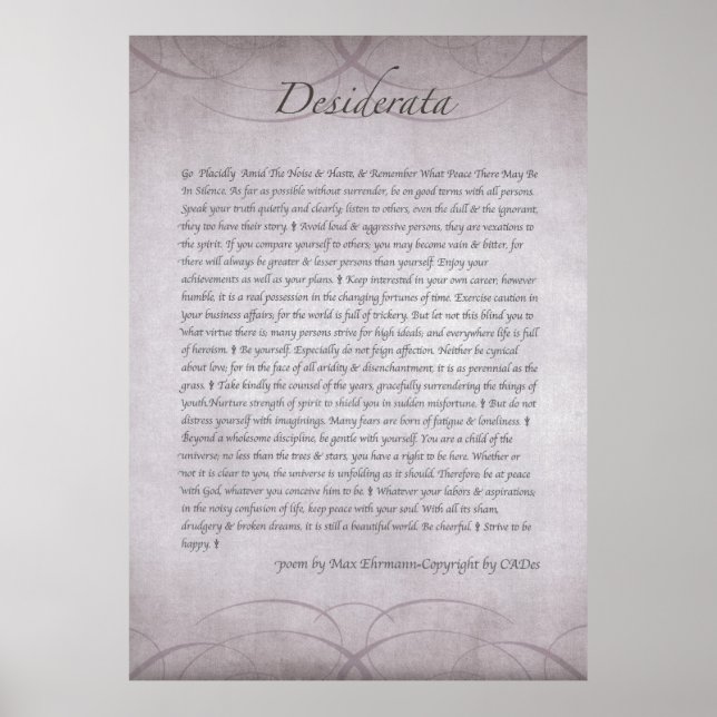 Pôster DESIDERATA em campos de Lavanda para sempre (Frente)