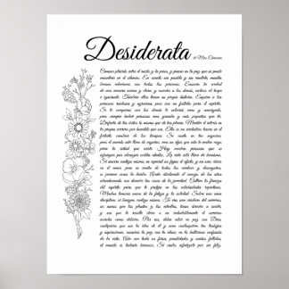 Poster Desiderata em espanhol