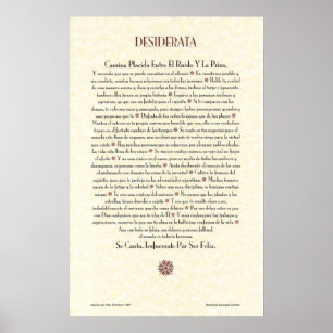 Pôster DESIDERATA espanhóis Poster=Max Ehrmann=Parchment