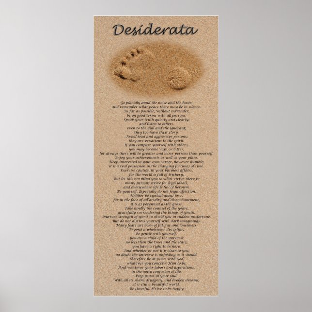 Poster Desiderata - Footprint on Sand (Frente)