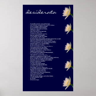 Poster Desiderata ~ Imprimir Tela