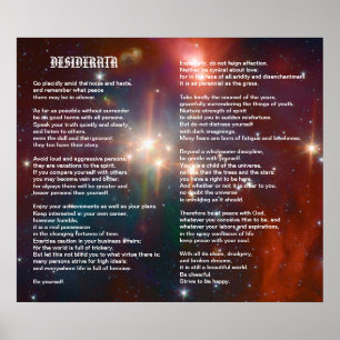 Pôster Desiderata na galáxia do Coronet