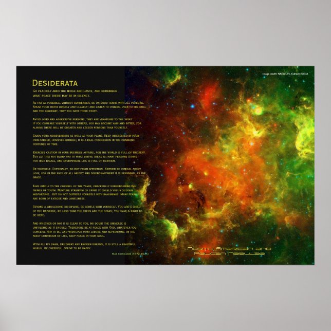Poster Desiderata - Nebulae Norte-Americano e Pelicano (Frente)
