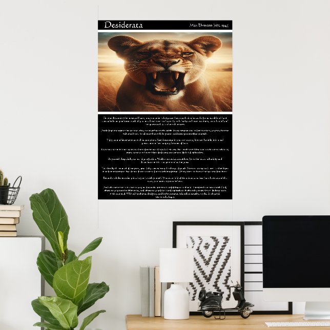 Poster Desiderata: O Espírito Indomado (Escritório em casa)