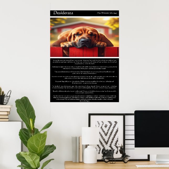 Poster Desiderata: Onde a Paz Reside (Escritório em casa)