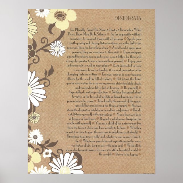 Poster DESIDERATA Organic Careful Daisies (Frente)