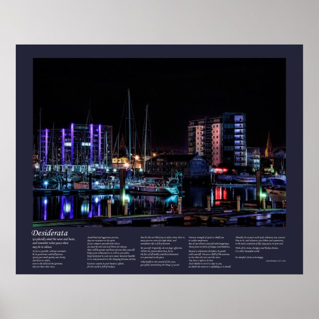 Poster Desiderata - Plymouth Barbican View by Night (Frente)