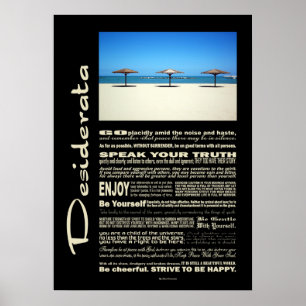Poster Desiderata Poem Sonha Que Vive Em Praia
