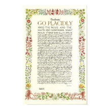 POSTER DESIDERATA por Max Ehrmann - Flores selvage