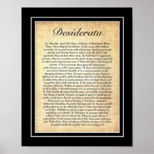 POSTER DESIDERATA por Max Ehrmann=Fóssil