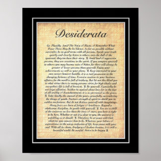 POSTER DESIDERATA por Max Ehrmann=Fóssil