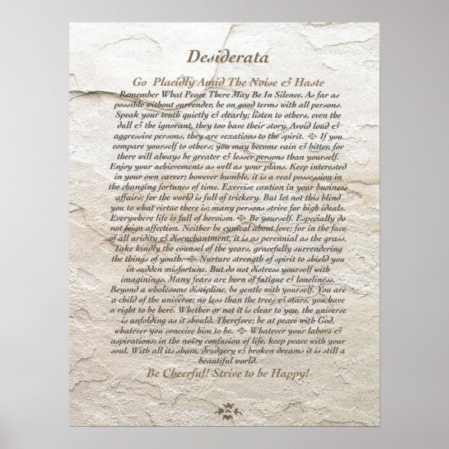 POSTER DESIDERATA por Max Ehrmann=Moonstone (Frente)