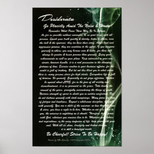 Poster DESIDERATA Poster-Max Ehrmann-Smoking Champagne
