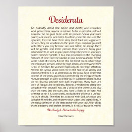 Poster Desiderata Print | Desiderata Art