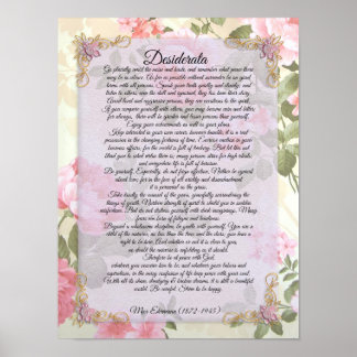 Poster Desiderata, prosa floral "coisas desejadas" por Ma