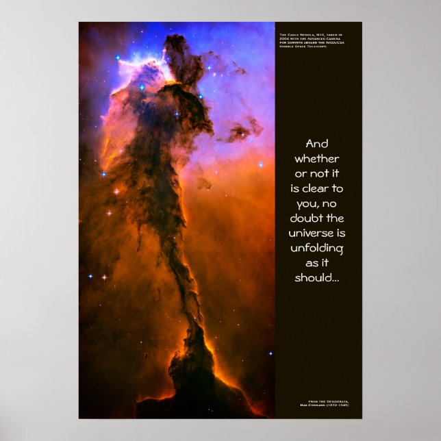 Poster Desiderata Quote, Pillars of Creation Eagle Nebula (Frente)