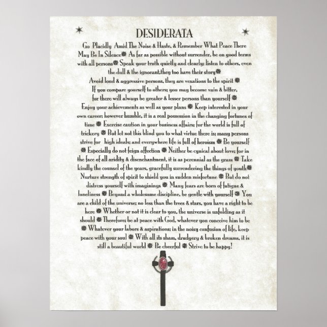 Pôster DESIDERATA Scepter Crucifix (Frente)