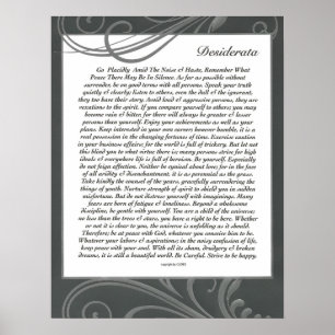 Pôster DESIDERATA Swirlie preto