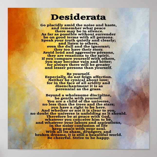 Poster Desiderata - Traço de cor— (Frente)