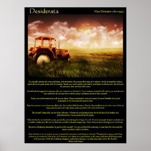Pôster Desiderata Tractor in a Wheat Field