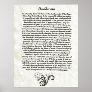 Pôster DESIDERATA with Flourish