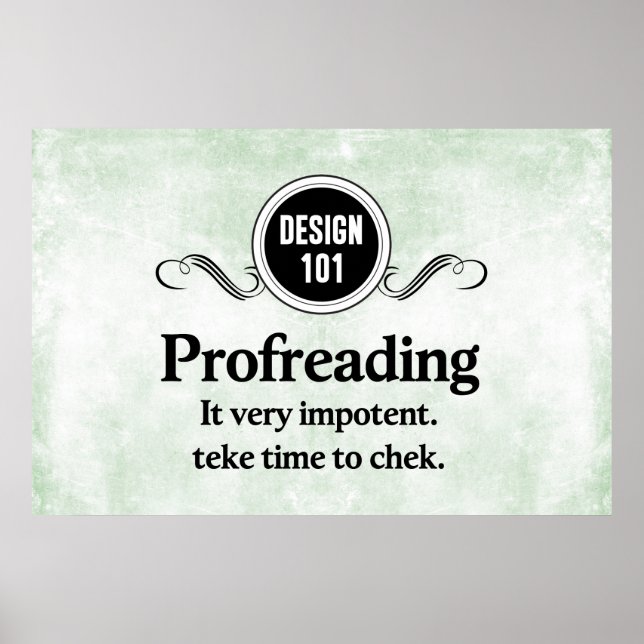 Pôster Design 101: Profreading (Proofreading)... (Frente)
