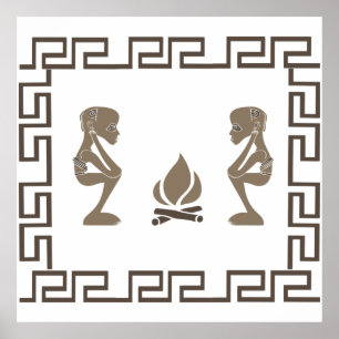 Poster design abstrato africano