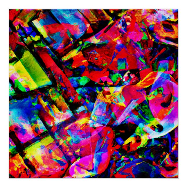 Pôster Design abstrato colorido (Frente)