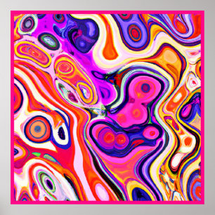 Poster Design abstrato colorido no foco