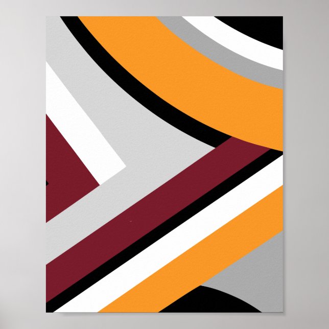 Poster Design Abstrato Curvo e Angular (Frente)