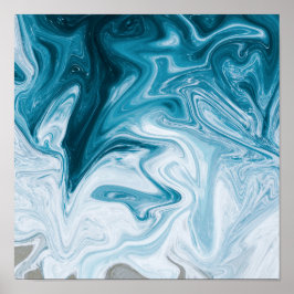 Poster Design abstrato das ondas de praia azul
