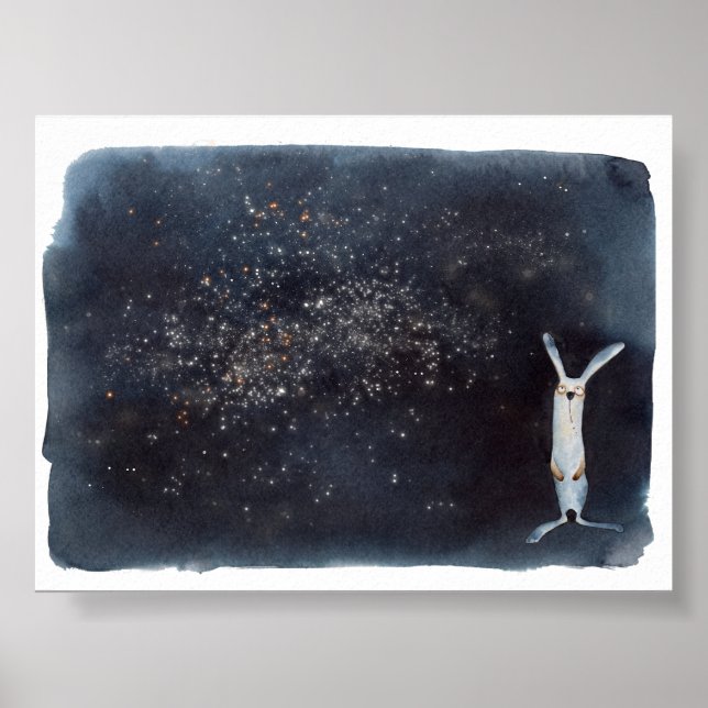 Poster Design abstrato de lebres aquáticas engraçadas (Frente)