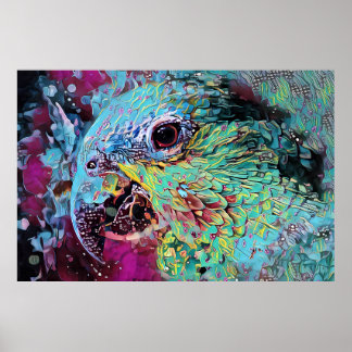 Poster Design Abstrato de Papagaio Tropical