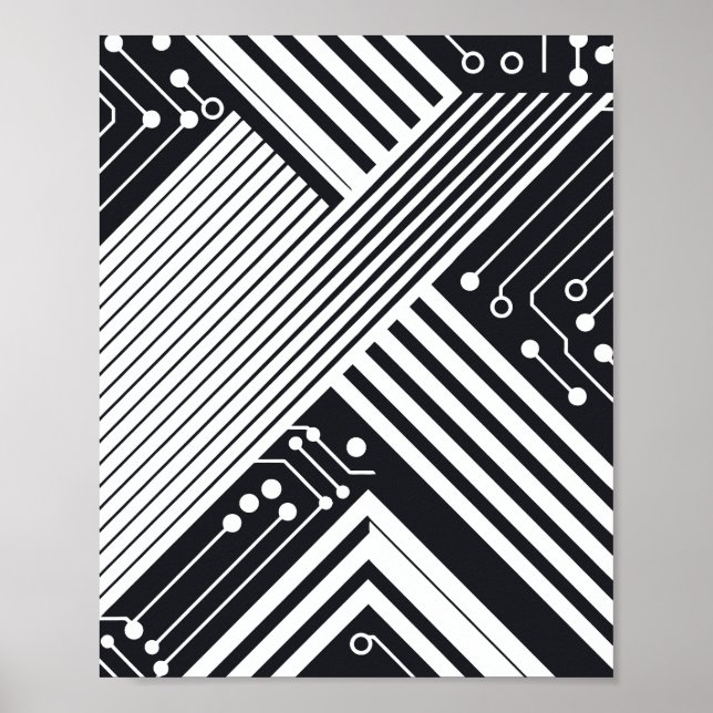 Poster Design abstrato do Conselho de circuito geométrico (Frente)