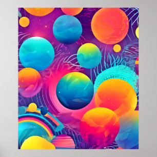 Poster Design abstrato do Neon Cosmos
