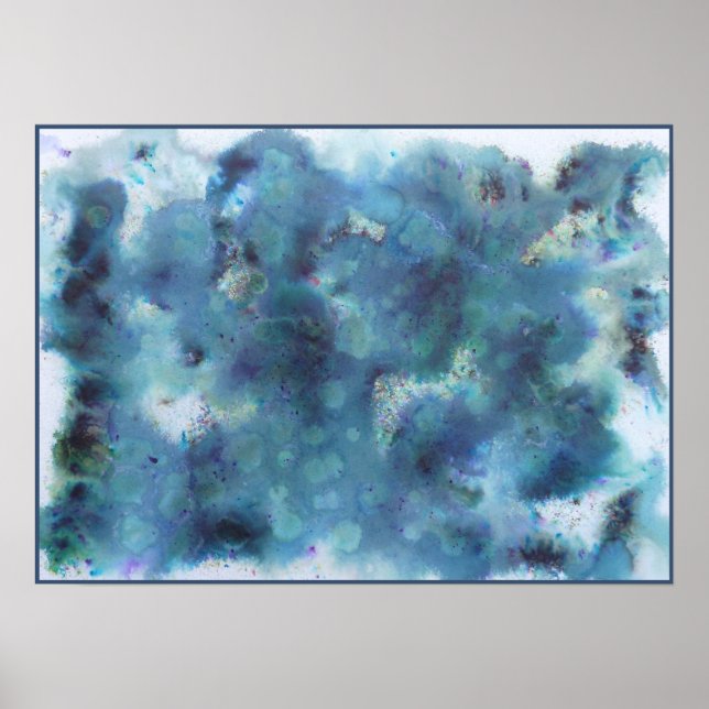 Pôster Design abstrato em azul. (Frente)