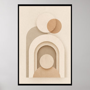 Poster Design Abstrato Escandinavo Bege Neutro